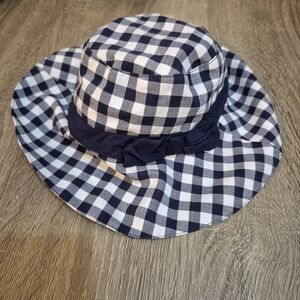 Janie and Jack Navy Checkered Kids Hat